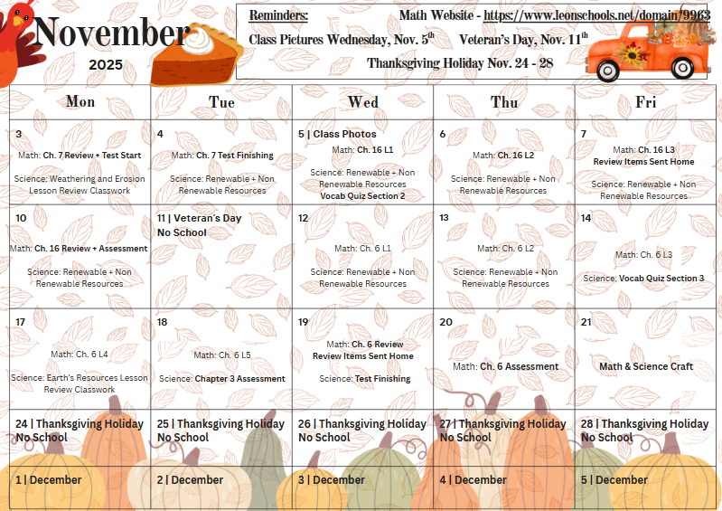 November Calendar